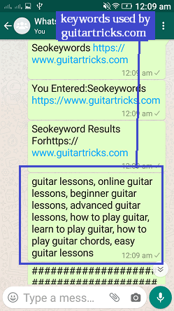 Seokeywords command, whatsapp cloud remote